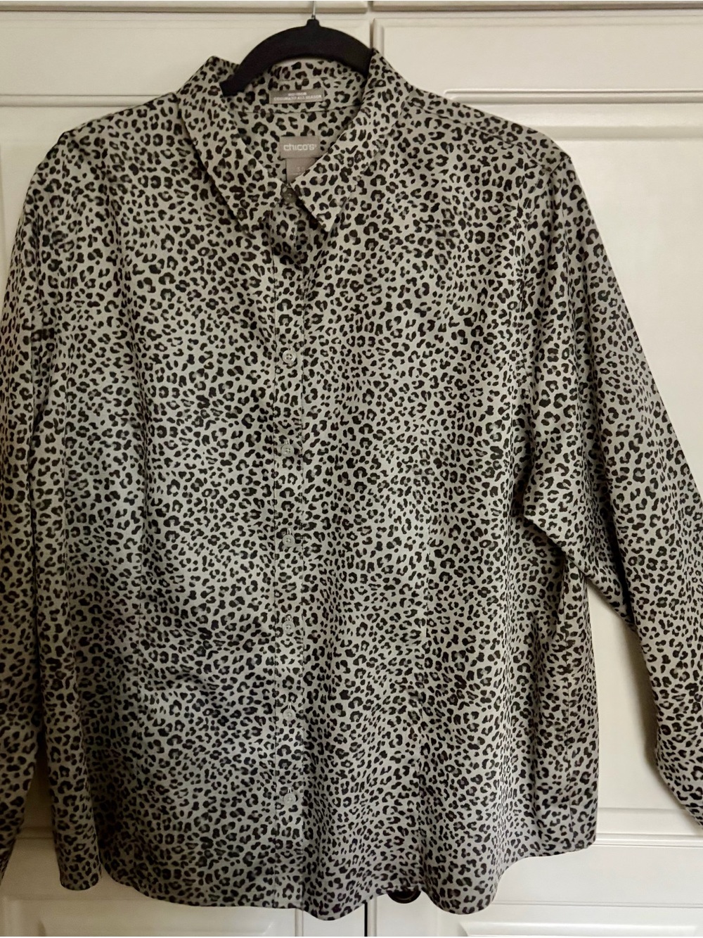 Chico's “Snow Leopard” Print Button-Down No Iron Shirt